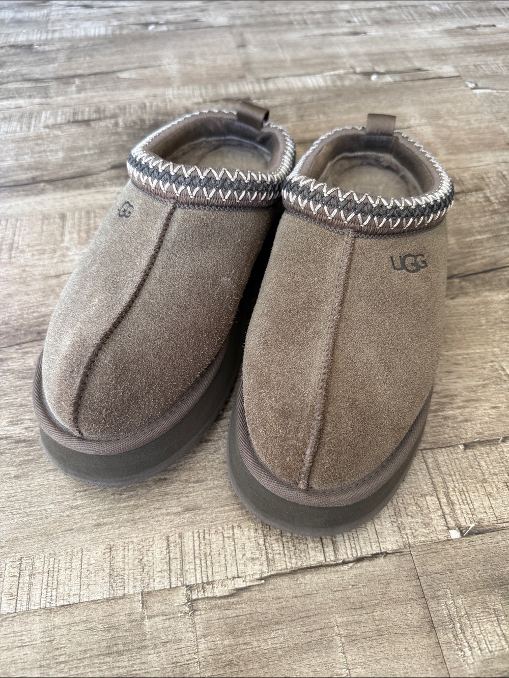 UGG Brown Suede Tasmin Slip-On Clog Platform 9